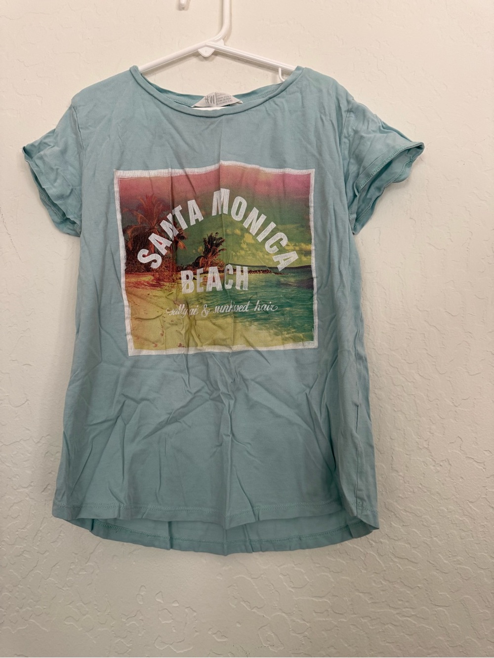H&M Light Blue Santa Monica Beach Graphic Tee